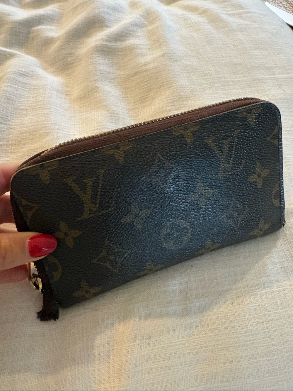 Louis Vuitton Monogram Zip Card Holder - Brown Monogram with Gold Hardware
